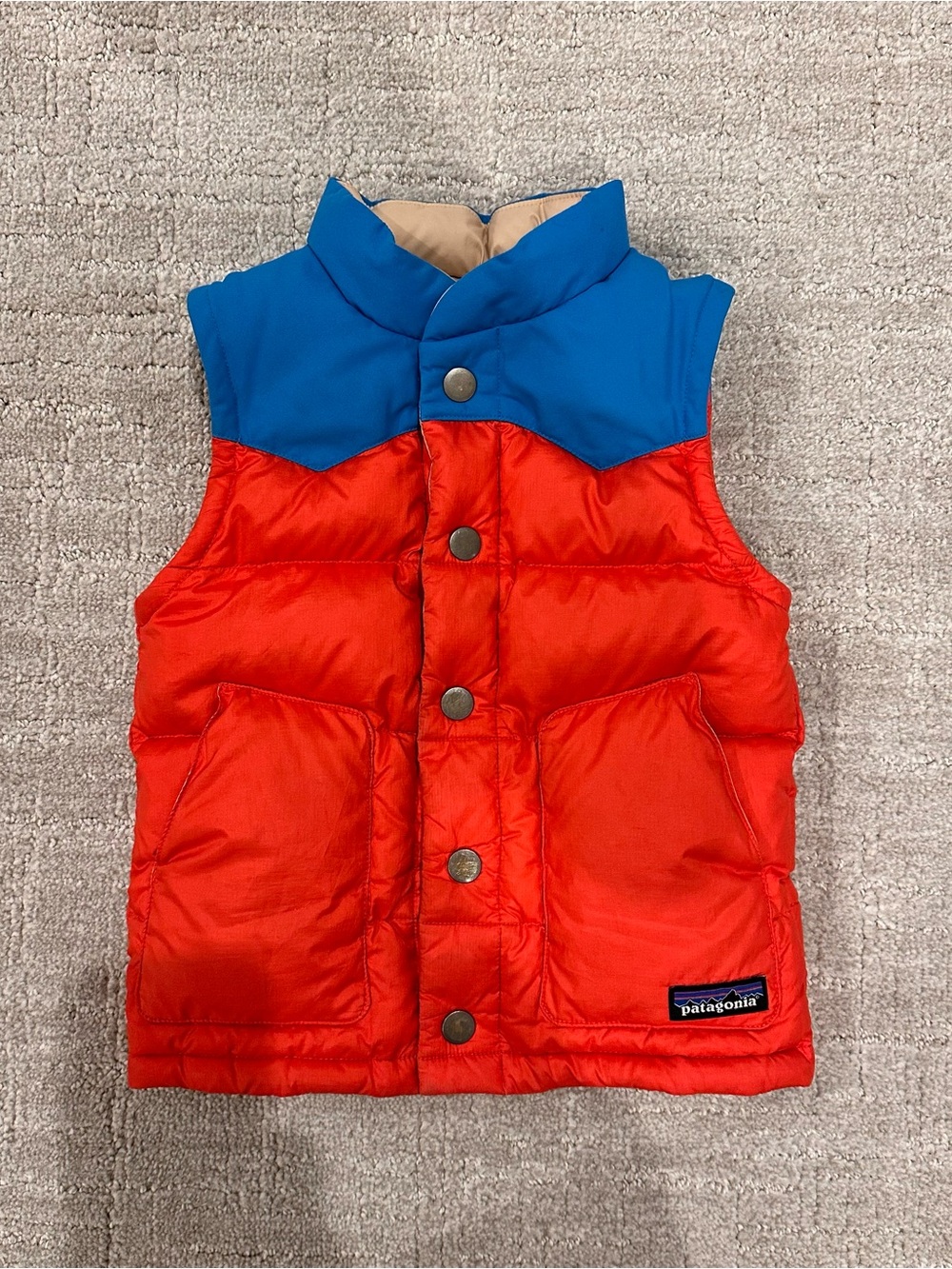 Patagonia toddler Red & Blue Puffer Vest